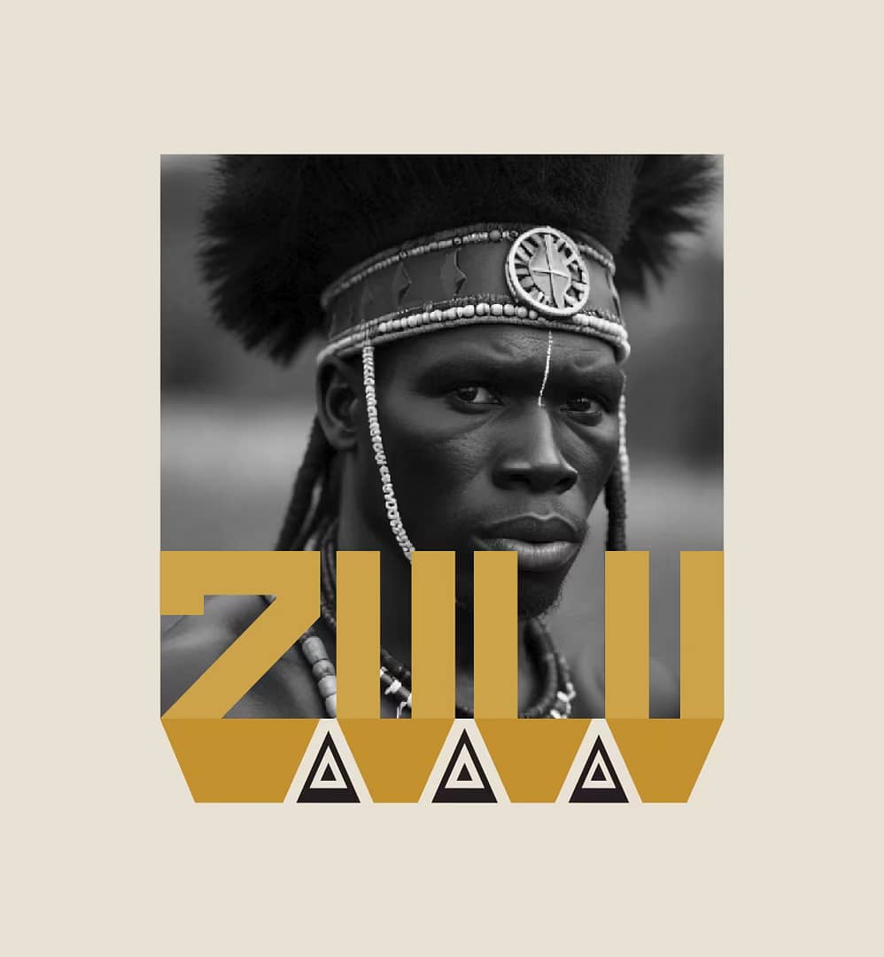 Zulu warrior typography poster